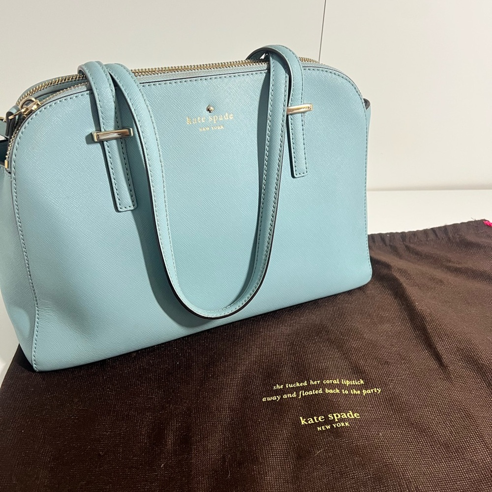 Kate Spade Baby Blue Leather Handbag with Dust Bag